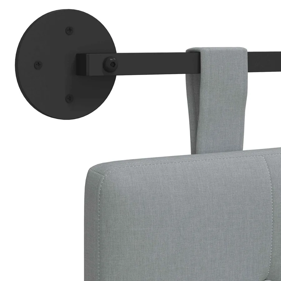 Tête de lit suspendue Gris clair tissu - 9
