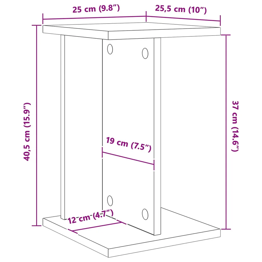 Support de Plante 2 pc Gris Sonoma 25 x 25,5 x 40,5 cm - 10