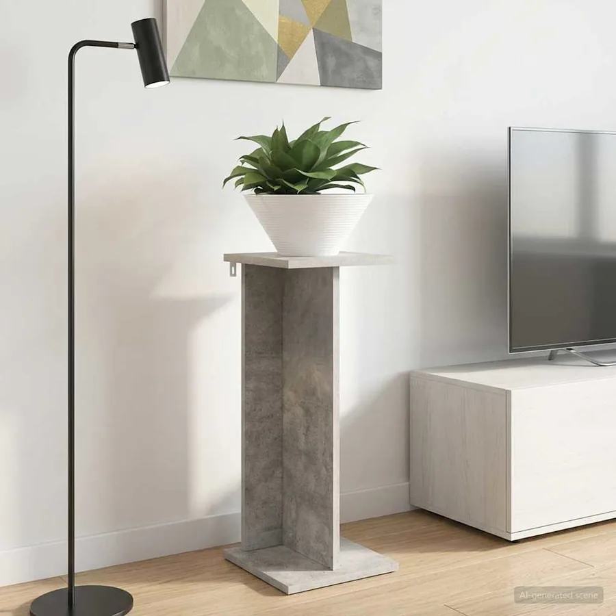 Support de Plante Gris Béton 25 x 25,5 x 60,5 cm - 4