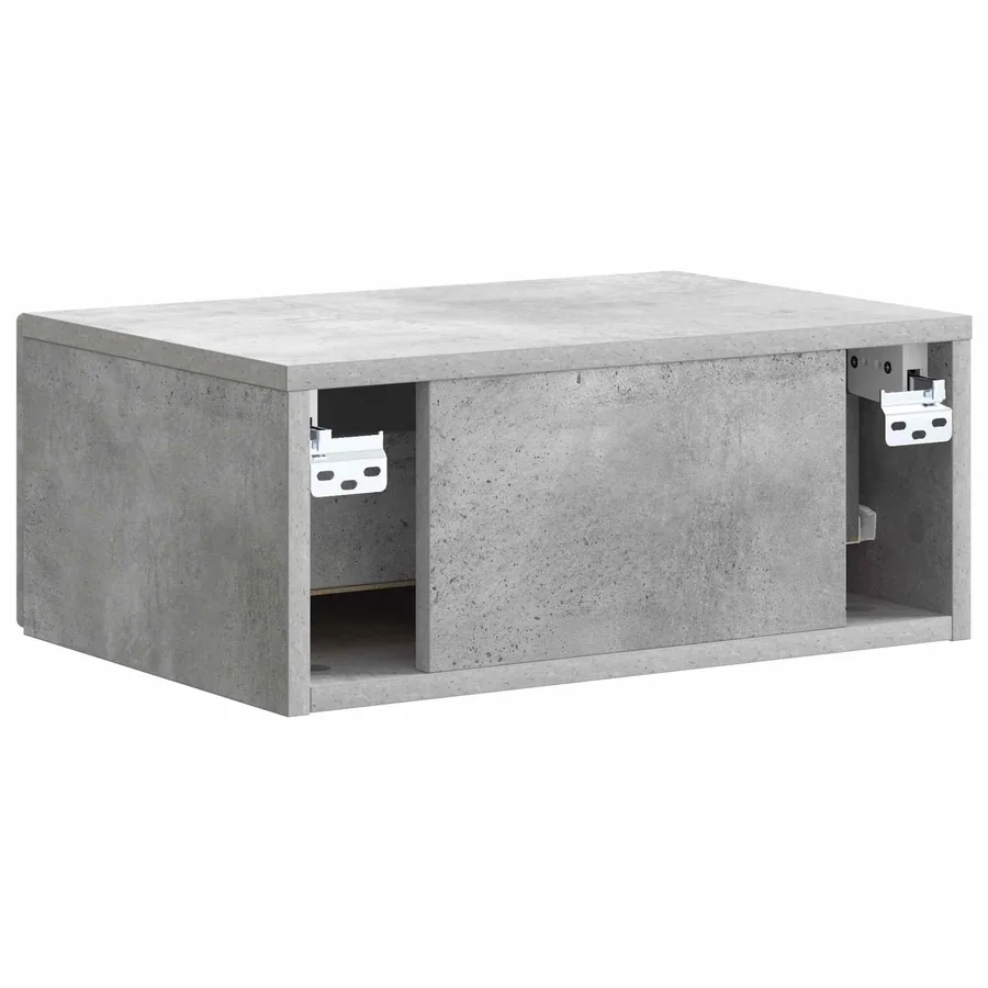 Cabinet de chevet mural Gris béton 49 x 34,5 x 20 cm - 7