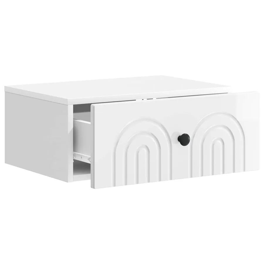 Cabinet de chevet mural Blanc brillant 49 x 34,5 x 20 cm - 4