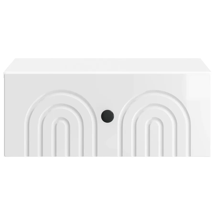 Cabinet de chevet mural Blanc brillant 49 x 34,5 x 20 cm - 5