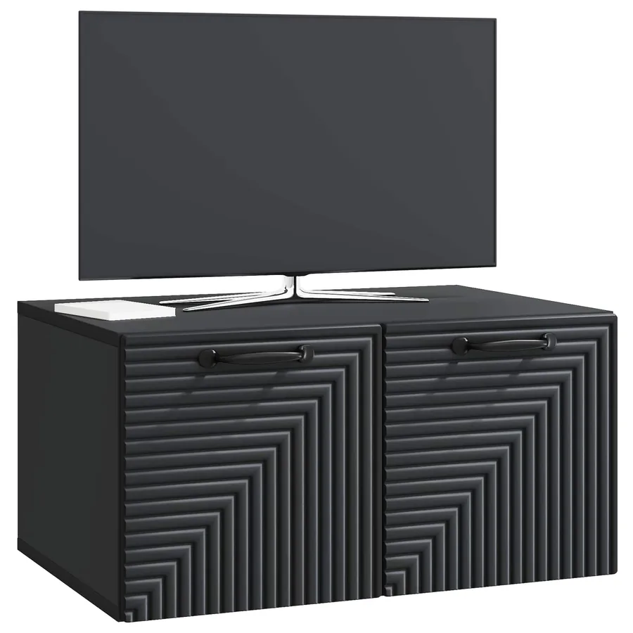 Meuble TV mural Noir 59,5 x 41 x 30 cm Bois d'ingénierie - 3