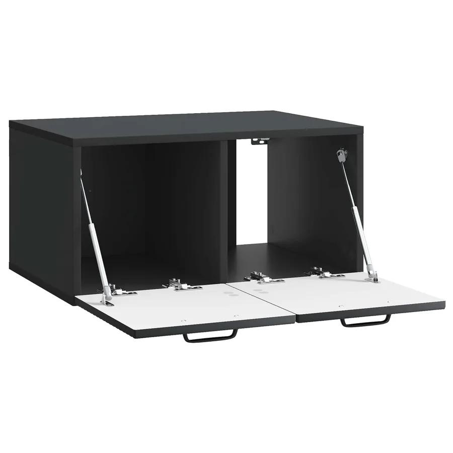 Meuble TV mural Noir 59,5 x 41 x 30 cm Bois d'ingénierie - 5