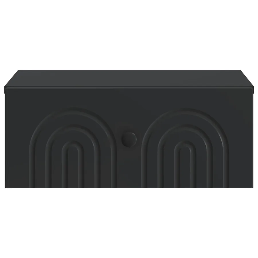 Cabinet de chevet mural avec tiroir Noir 49 x 34,5 x 20 cm - 5