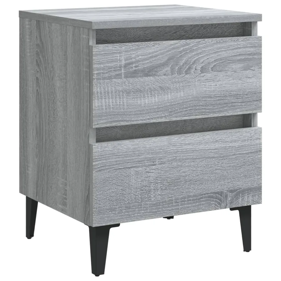 Table de chevet avec pieds en métal Sonoma gris 40x35x50 cm - 2