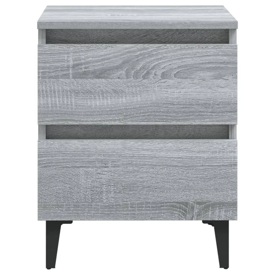 Table de chevet avec pieds en métal Sonoma gris 40x35x50 cm - 3