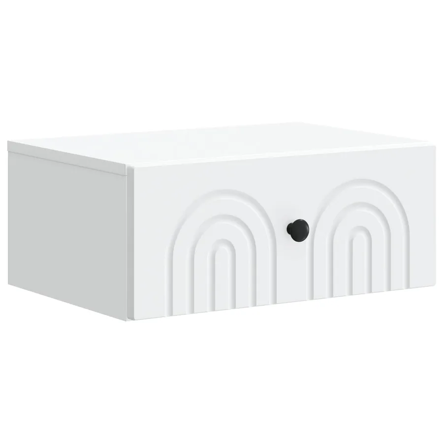 Cabinet de chevet mural avec tiroir Blanc 49 x 34,5 x 20 cm - 2