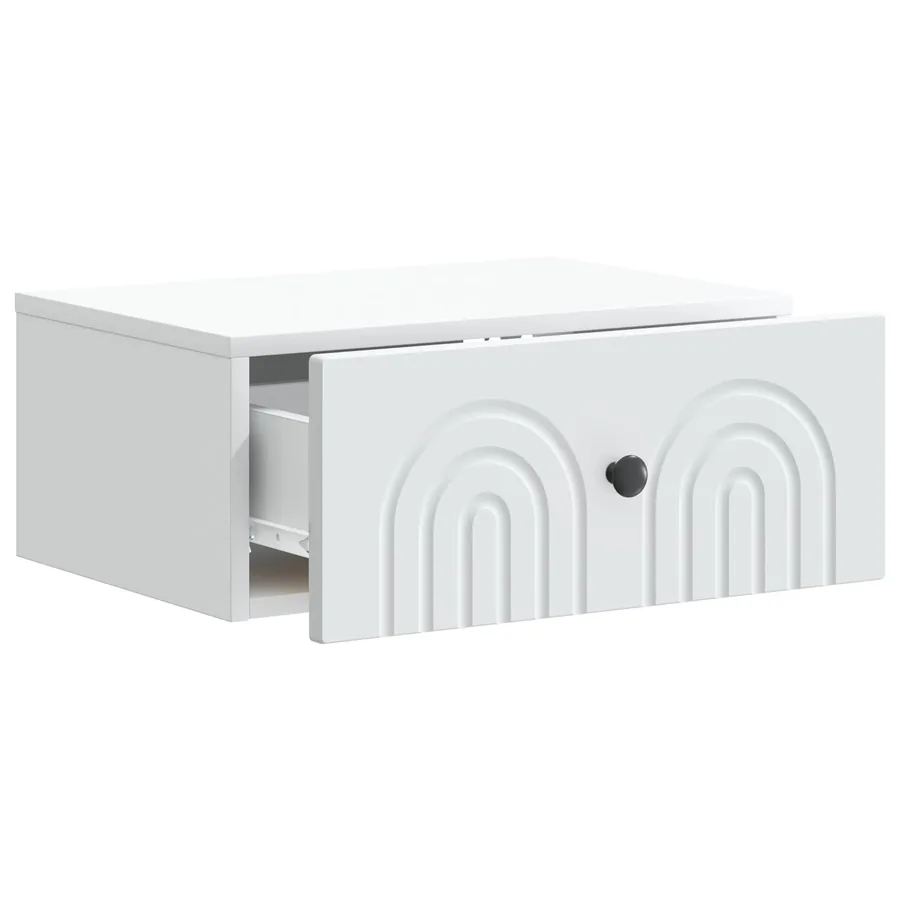 Cabinet de chevet mural avec tiroir Blanc 49 x 34,5 x 20 cm - 4