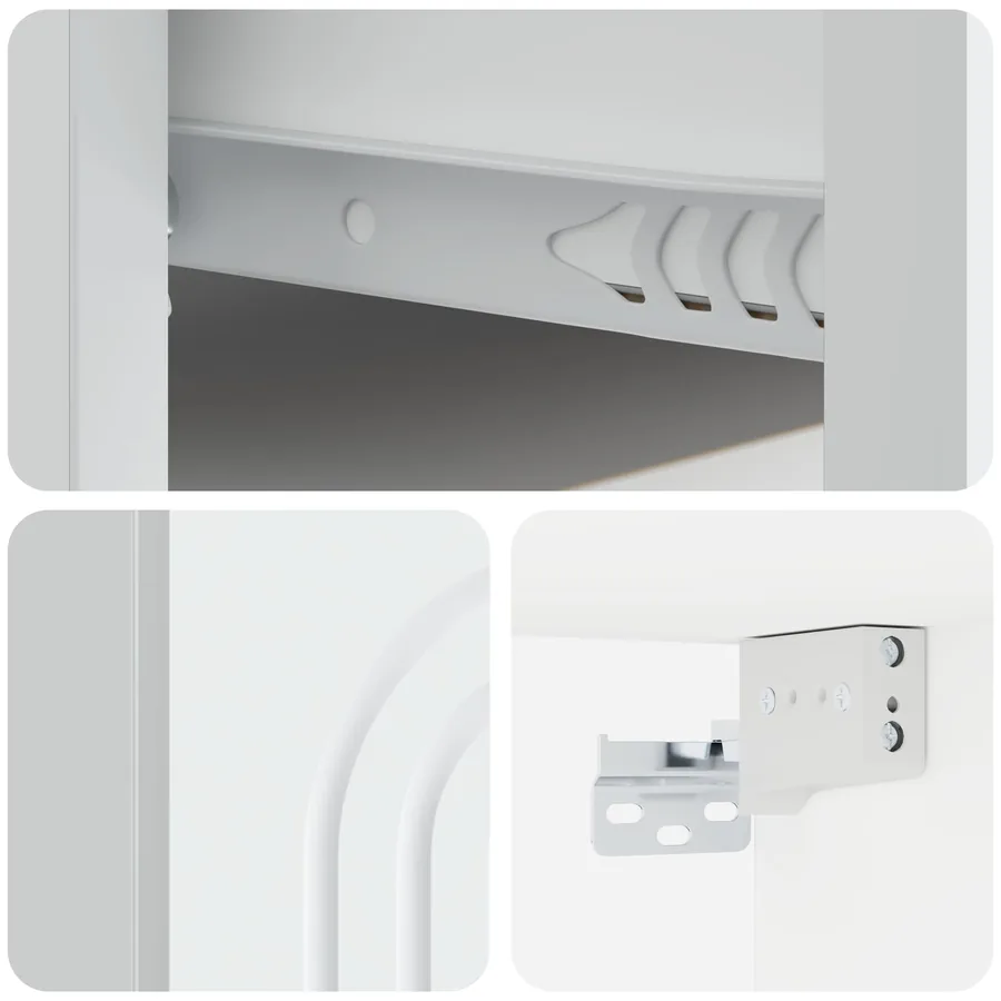 Cabinet de chevet mural avec tiroir Blanc 49 x 34,5 x 20 cm - 8