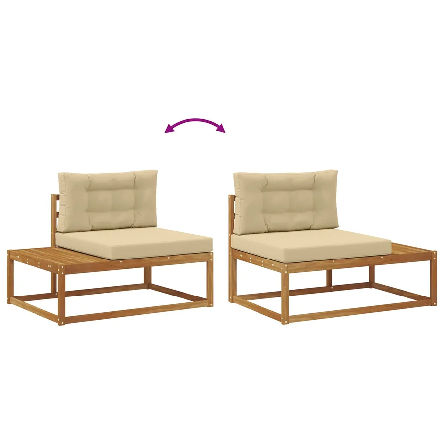 Ensemble de canapés d'extérieur avec coussin Naturel et Beige - 7