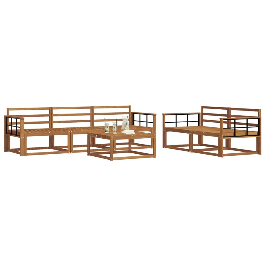 Ensemble de canapés d'extérieur 6 pcs Naturel - 3