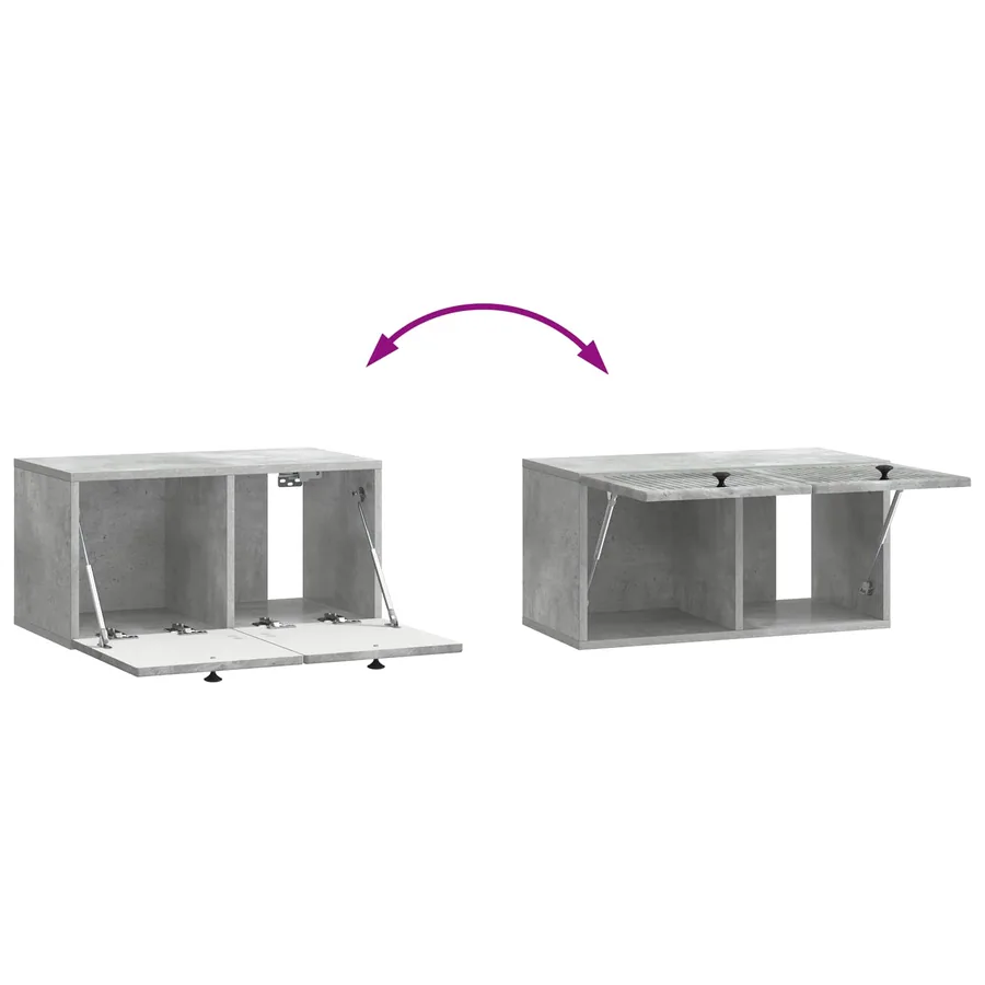 Meuble TV mural Gris béton 59,5 x 31 x 30 cm Bois d'ingénierie - 10