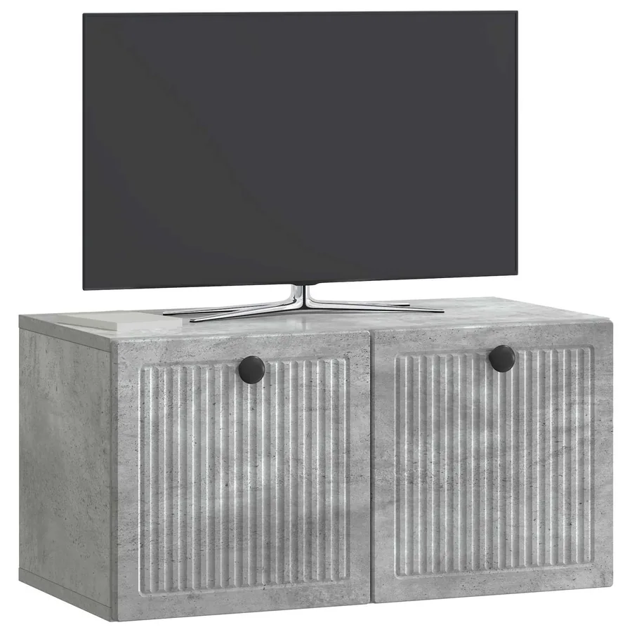 Meuble TV mural Gris béton 59,5 x 31 x 30 cm Bois d'ingénierie - 3