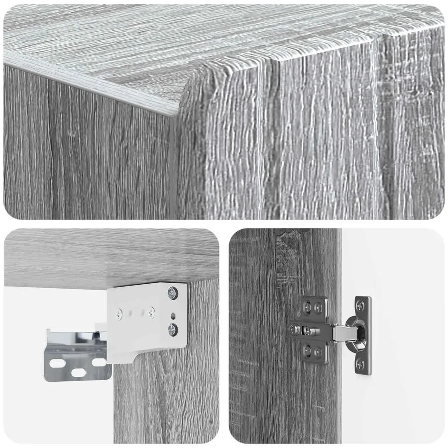 Armoire Murale Sonoma gris 59 x 31 x 64 cm Bois d'ingénierie - 7