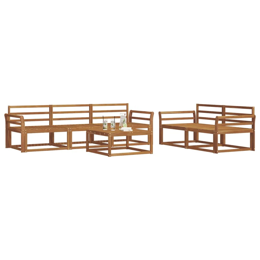 Ensemble de canapés d'extérieur 6 pcs Naturel - 3