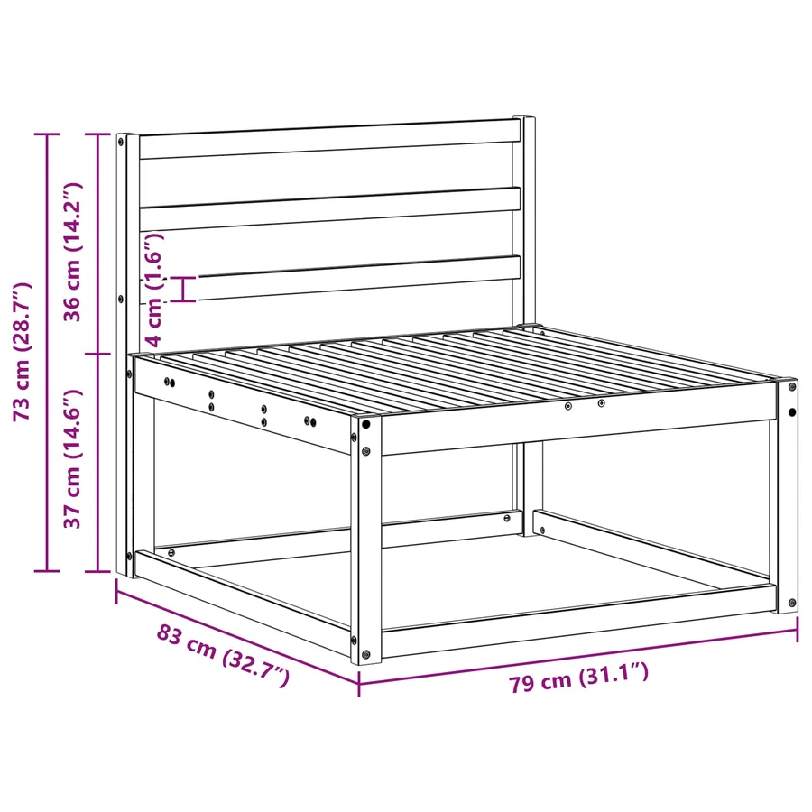 Ensemble de canapés d'extérieur 3 pcs Naturel - 7