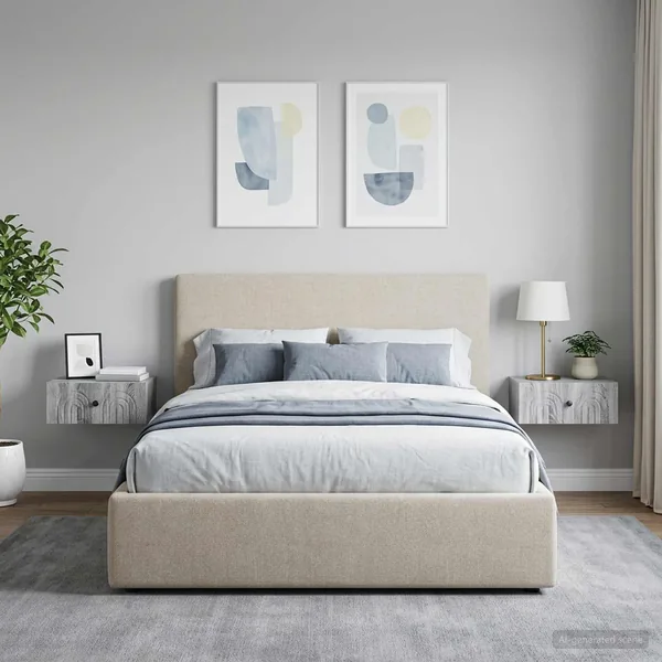 Cabinet de chevet mural 2 pcs Sonoma gris 49 x 34,5 x 20 cm