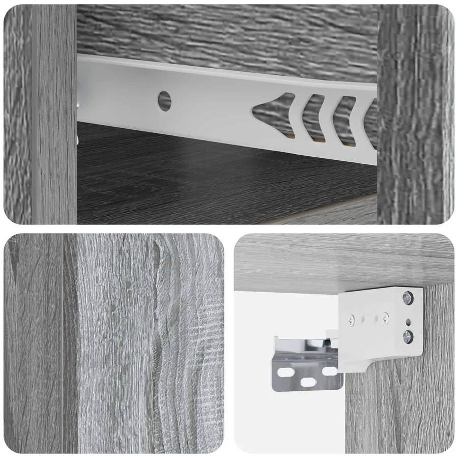 Cabinet de chevet mural 2 pcs Sonoma gris 49 x 34,5 x 20 cm - 10