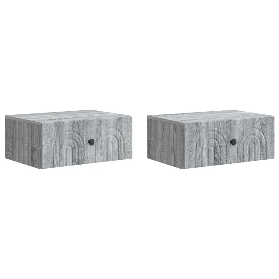 Cabinet de chevet mural 2 pcs Sonoma gris 49 x 34,5 x 20 cm - 2