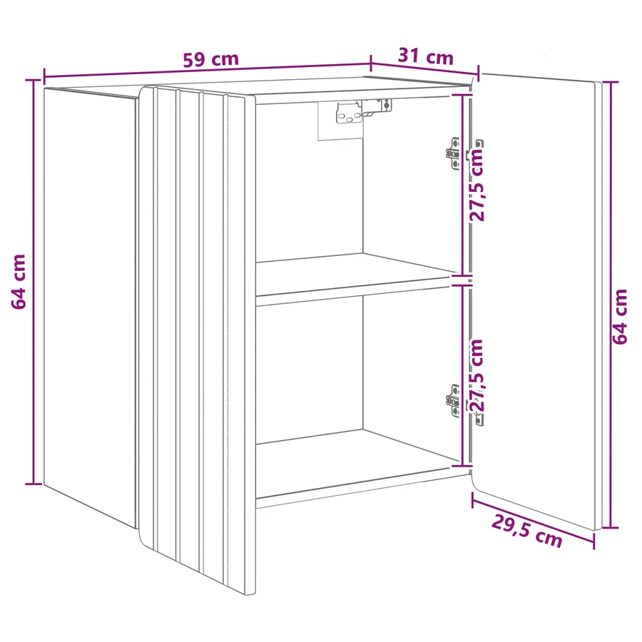Armoire Murale Bois ancien 59 x 31 x 64 cm Bois d'ingénierie - 8