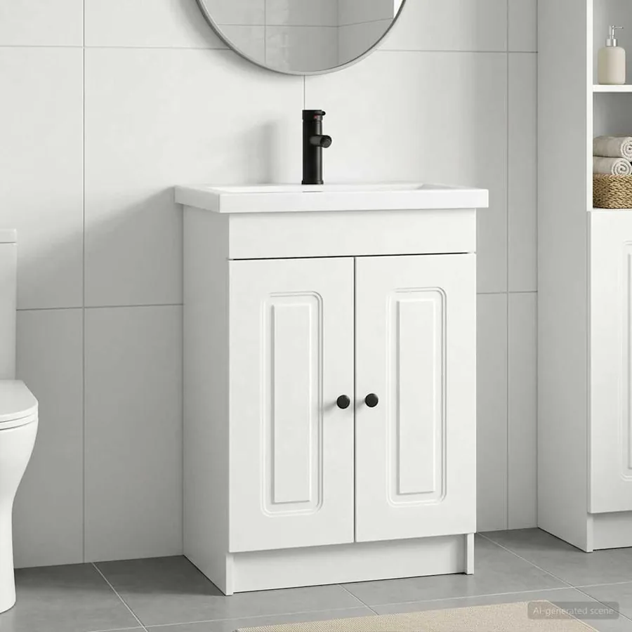 Ensemble de mobilier de salle de bain Blanc 56 x 37,5 x 81 cm