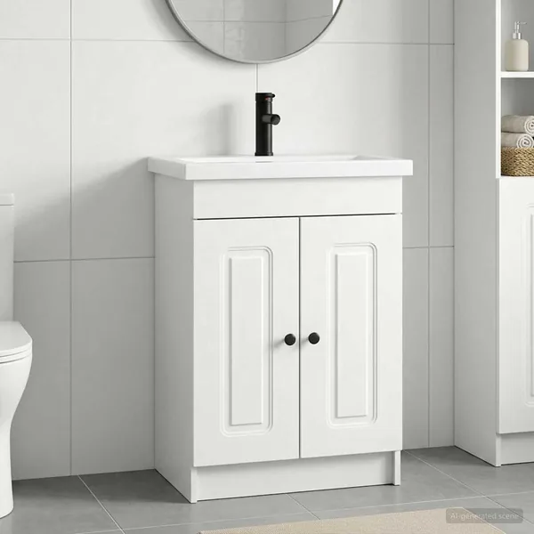 Ensemble de mobilier de salle de bain Blanc 56 x 37,5 x 81 cm
