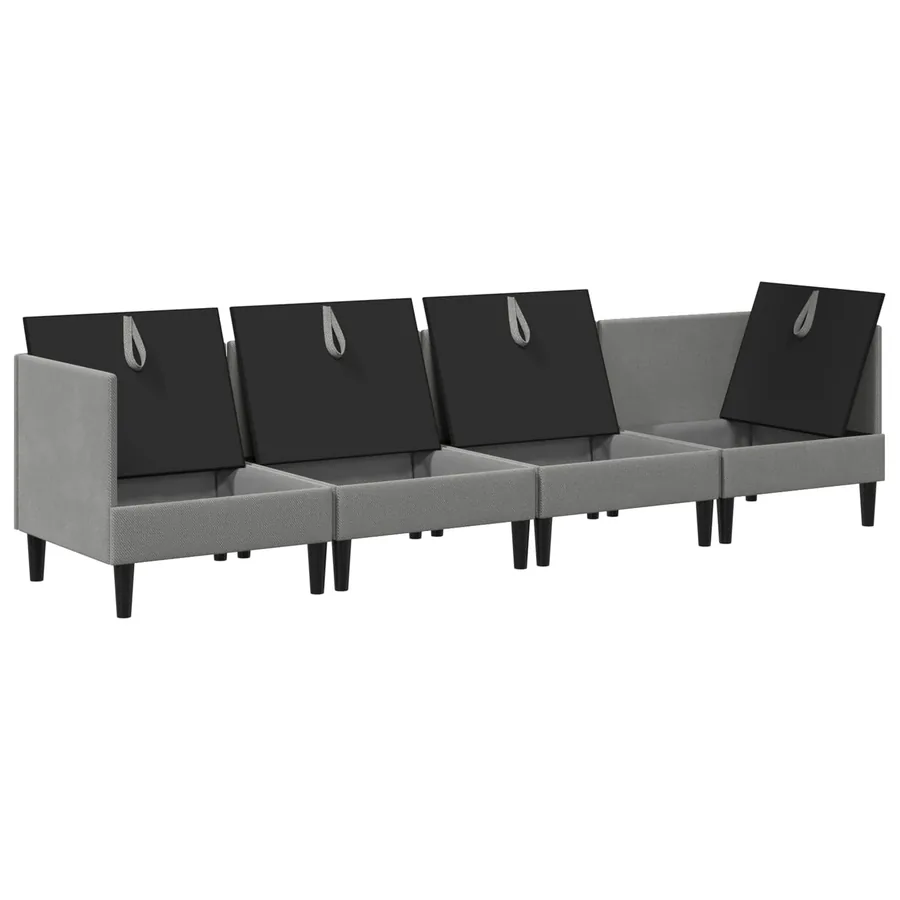 Ensemble de meubles pour le salon 4 pcs Gris foncé Tissu - 4