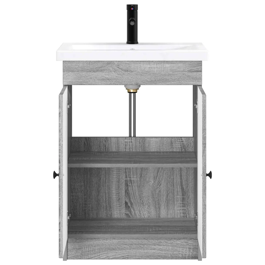 Ensemble de mobilier de salle de bain Sonoma gris - 3
