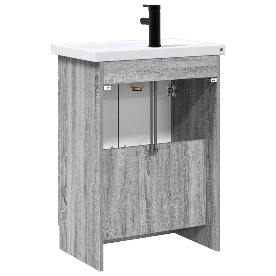 Ensemble de mobilier de salle de bain Sonoma gris - 7