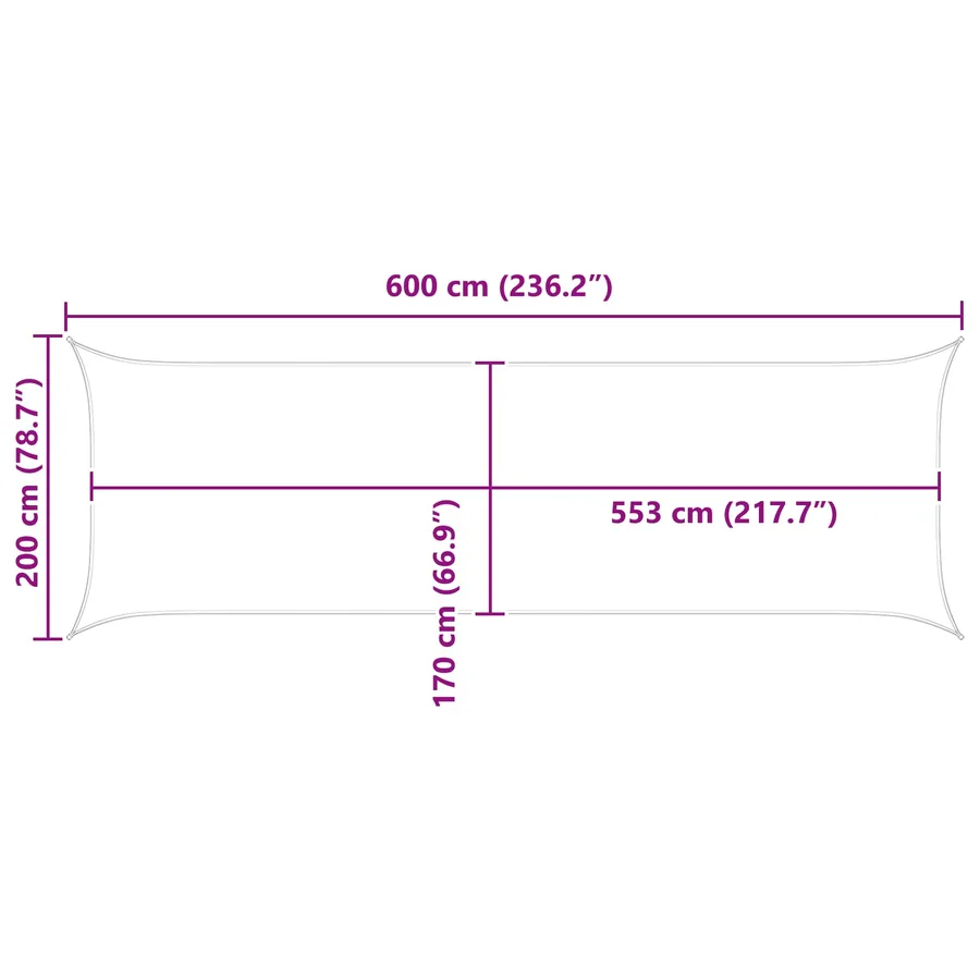 Voile d'ombre Taupe 6 x 2 m 100 % polyester Oxford - 10