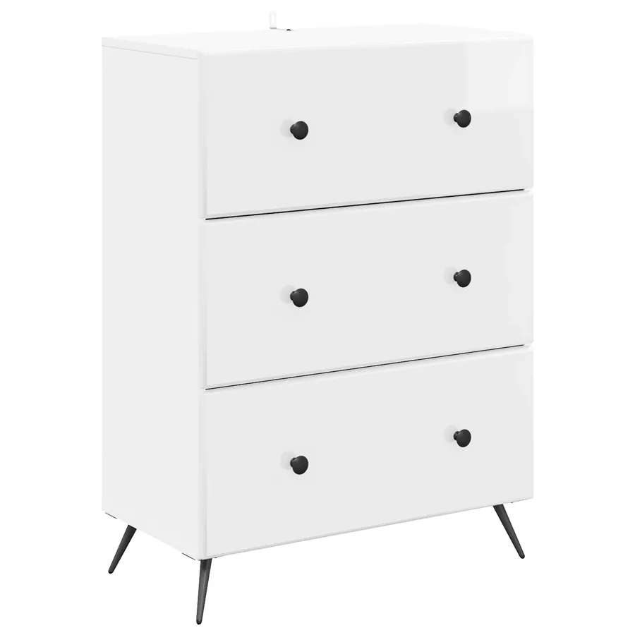 Armoire à tiroirs Blanc brillant 66 x 34,5 x 90 cm - 2