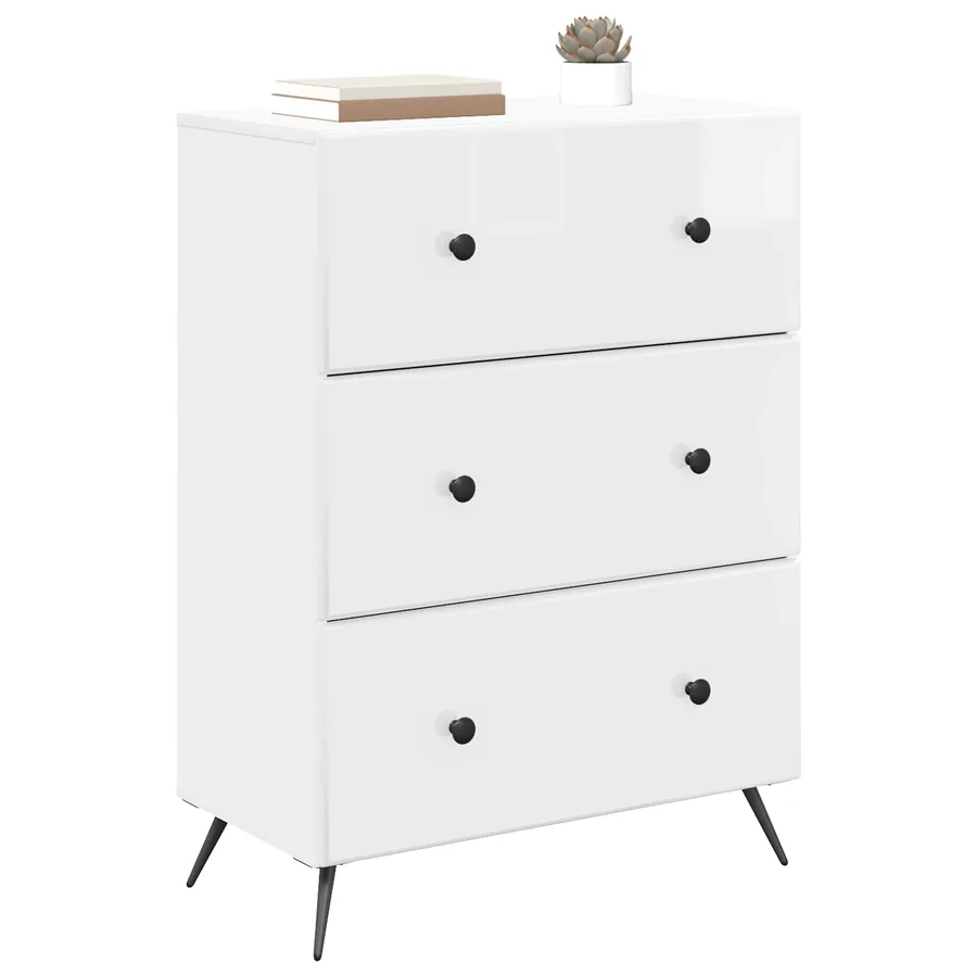 Armoire à tiroirs Blanc brillant 66 x 34,5 x 90 cm - 3