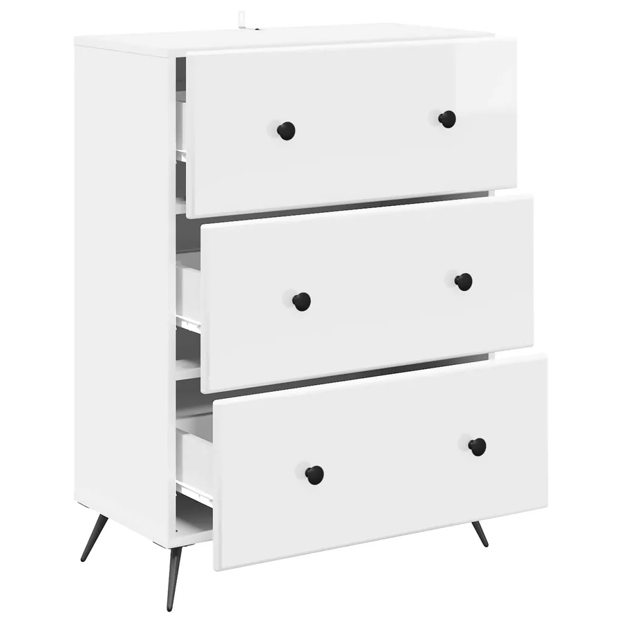 Armoire à tiroirs Blanc brillant 66 x 34,5 x 90 cm - 5