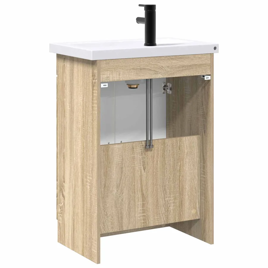 Ensemble de mobilier de salle de bain Chêne Sonoma - 7