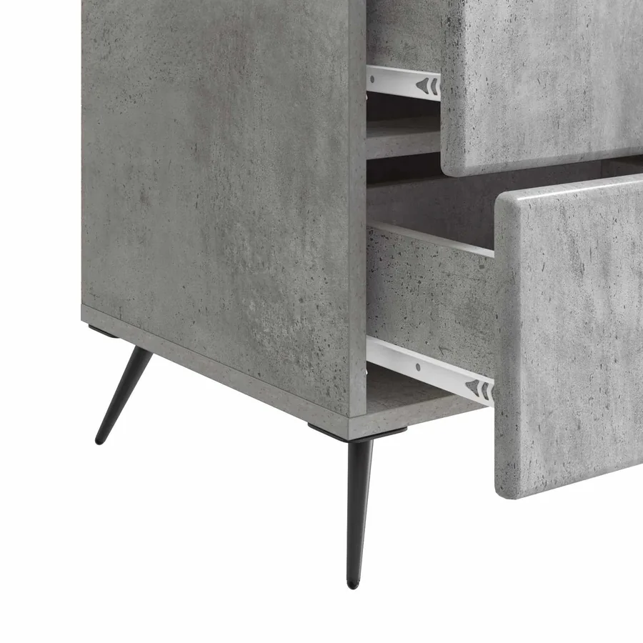 Cabinet de chevet avec tiroir Gris béton 43 x 41 x 66,5 cm - 9