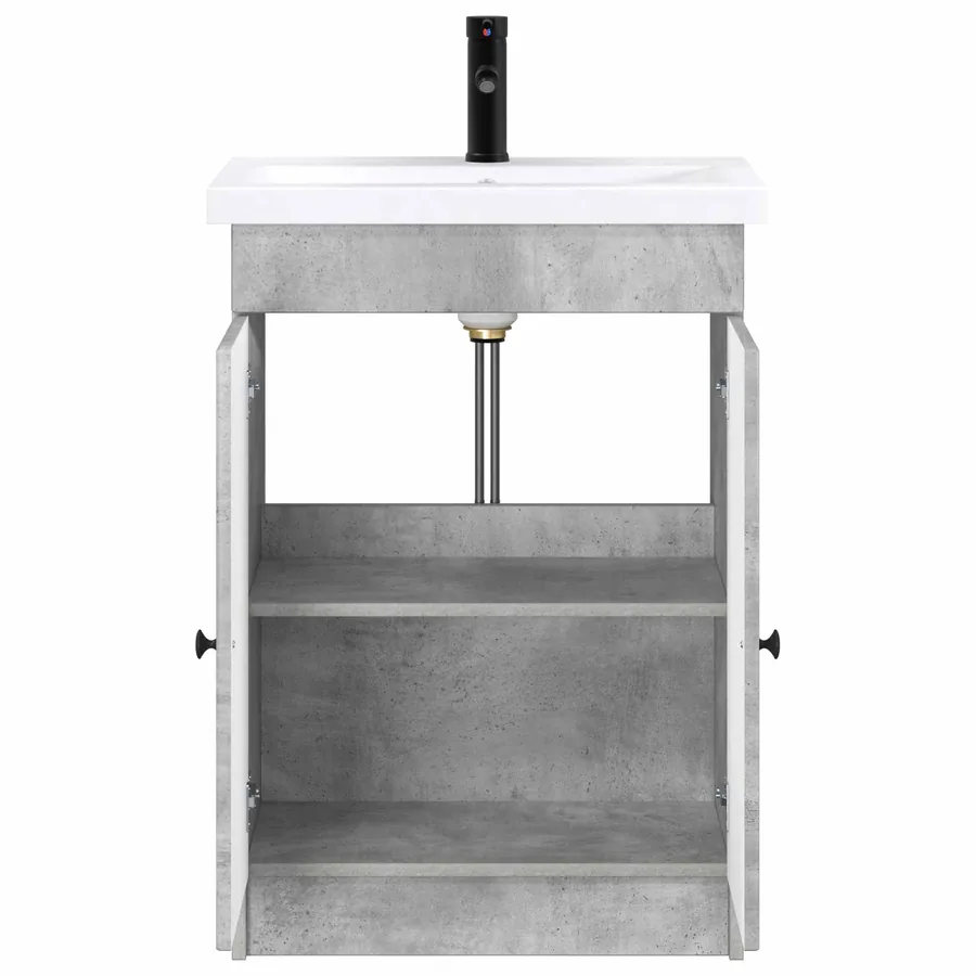 Ensemble de mobilier de salle de bain Gris béton - 3