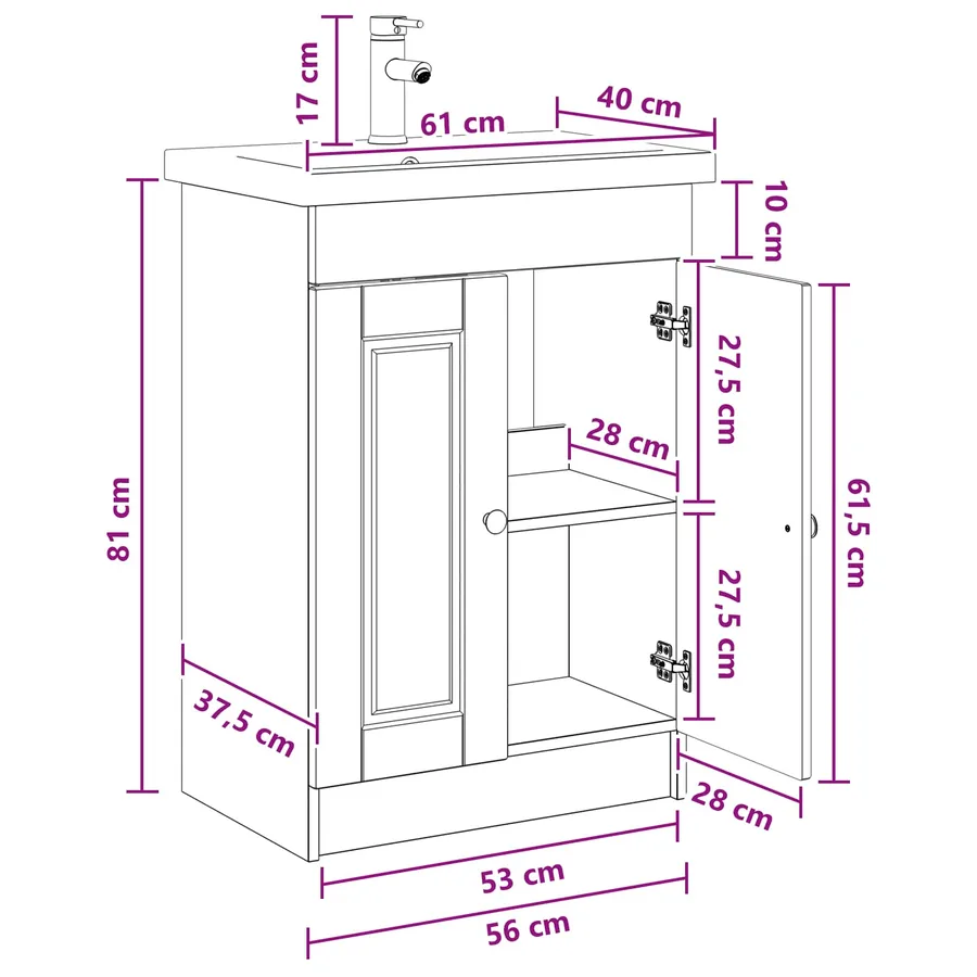 Ensemble de mobilier de salle de bain Bois ancien - 11