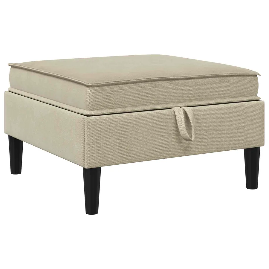 Pouf avec Rangement Sable Velours - 2