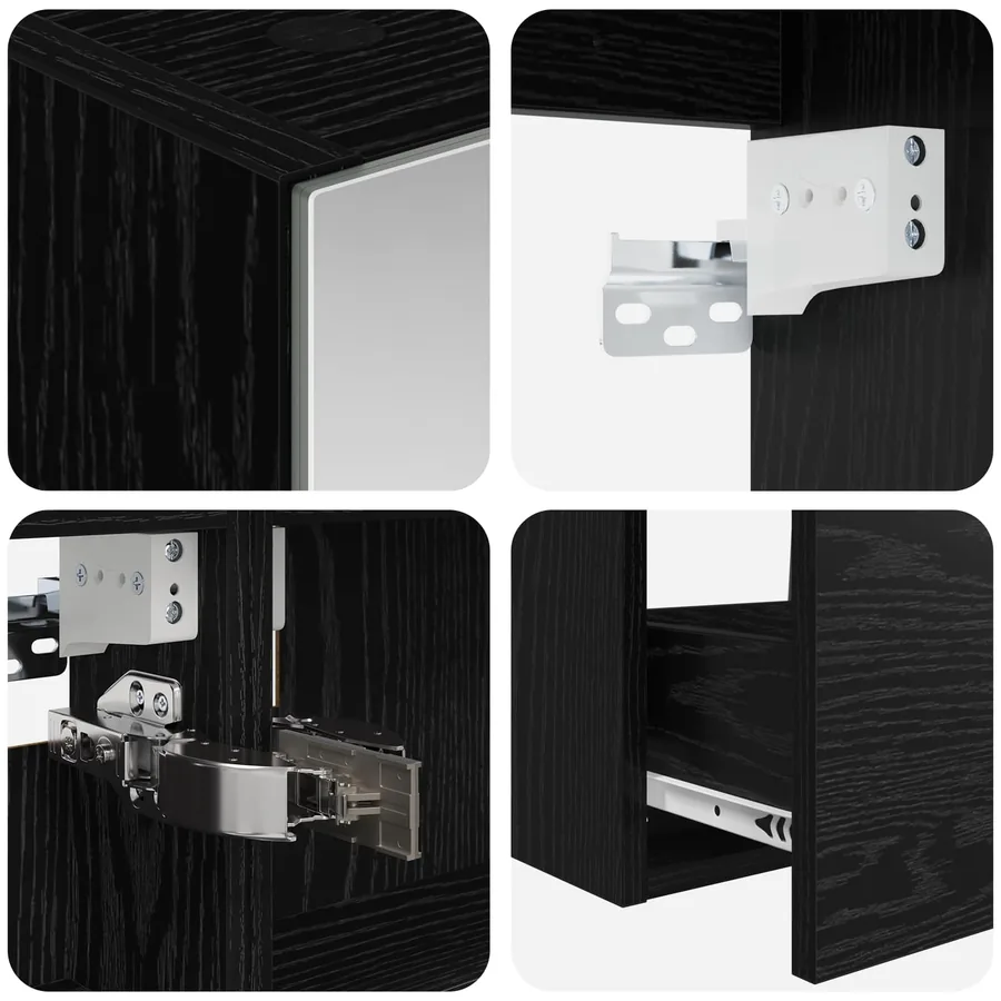 Ensemble de mobilier de salle de bain 4 pcs Chêne noir - 9