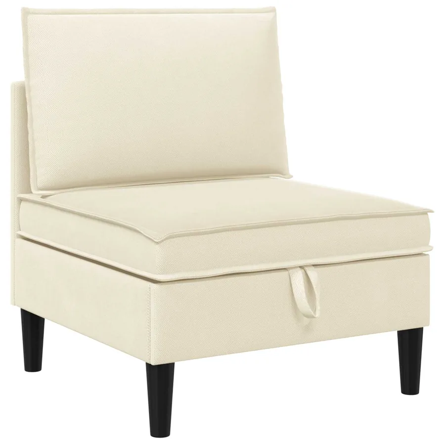 Ensemble de meubles pour le salon 6 pcs Crème Tissu - 5