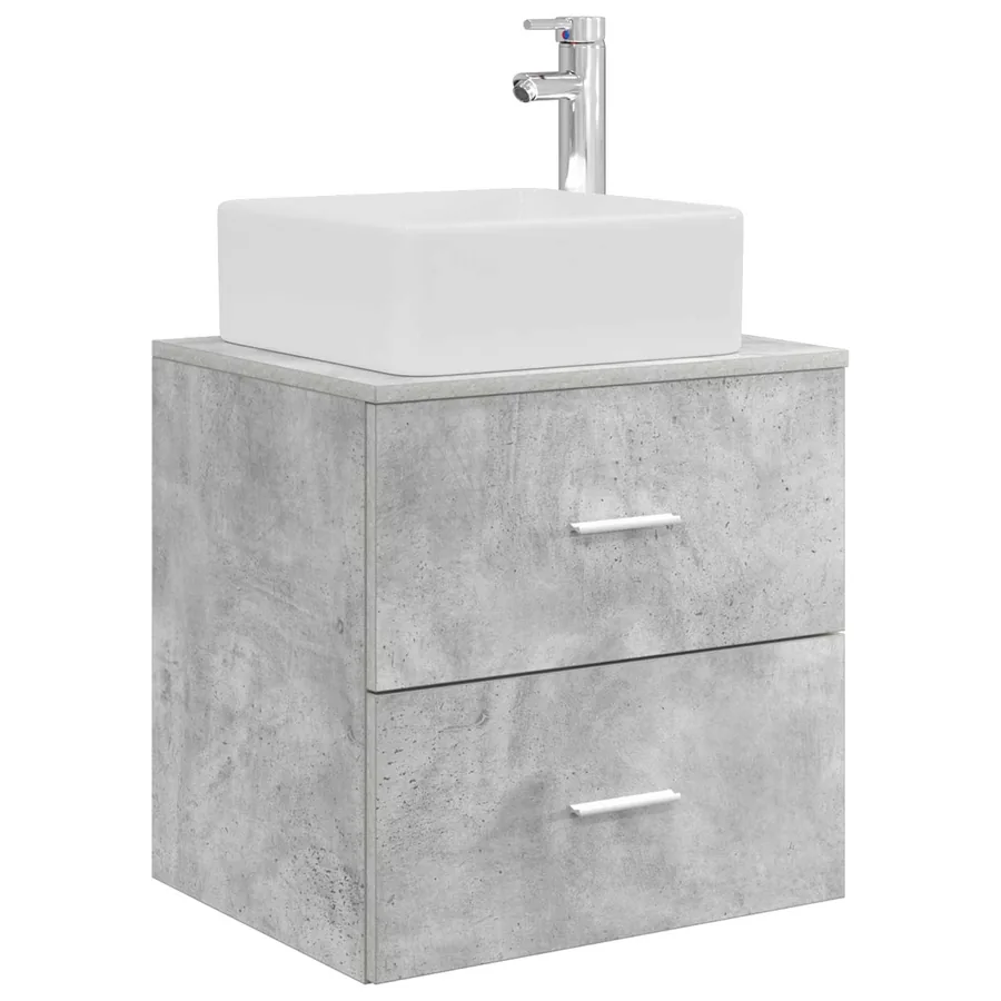 Vanité de lavabo mural Gris béton 49,5 x 41 x 63 cm - 2