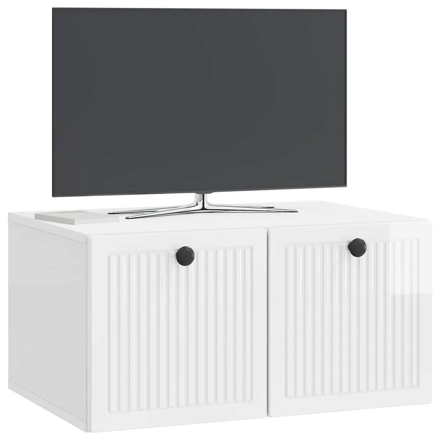 Meuble TV mural Montage mural Blanc brillant 59,5 x 41 x 30 cm - 3