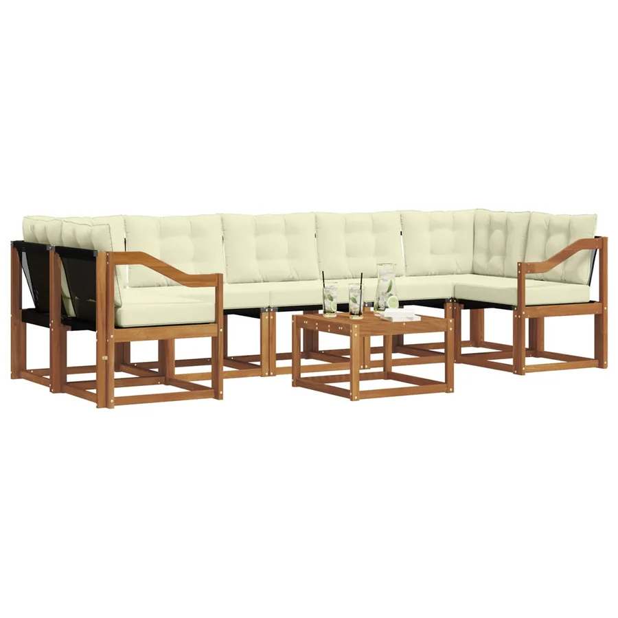 Ensemble de canapés d'extérieur 8 pcs Naturel et Crème - 3