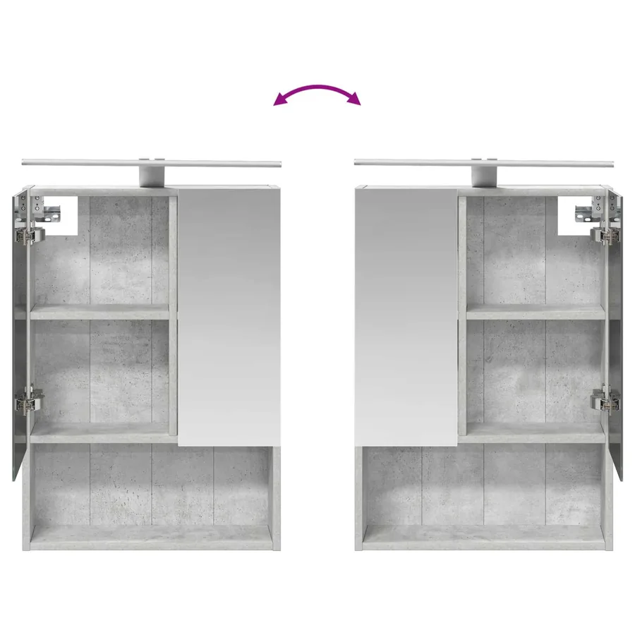 Ensemble de mobilier de salle de bain 5 pcs Gris béton - 12