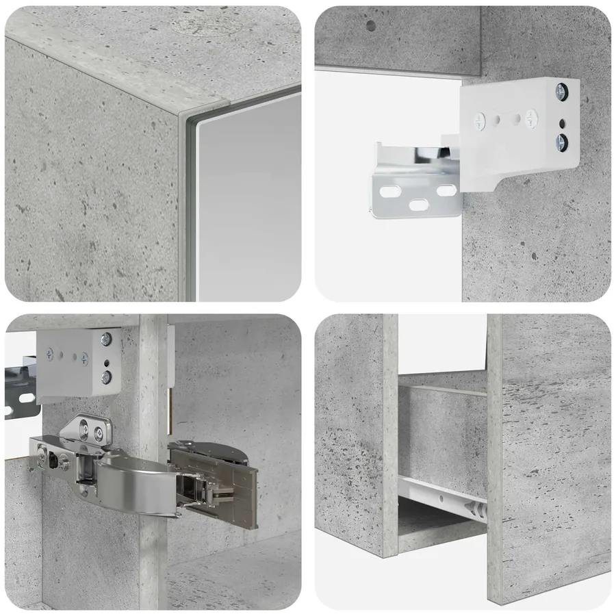Ensemble de mobilier de salle de bain 5 pcs Gris béton - 9