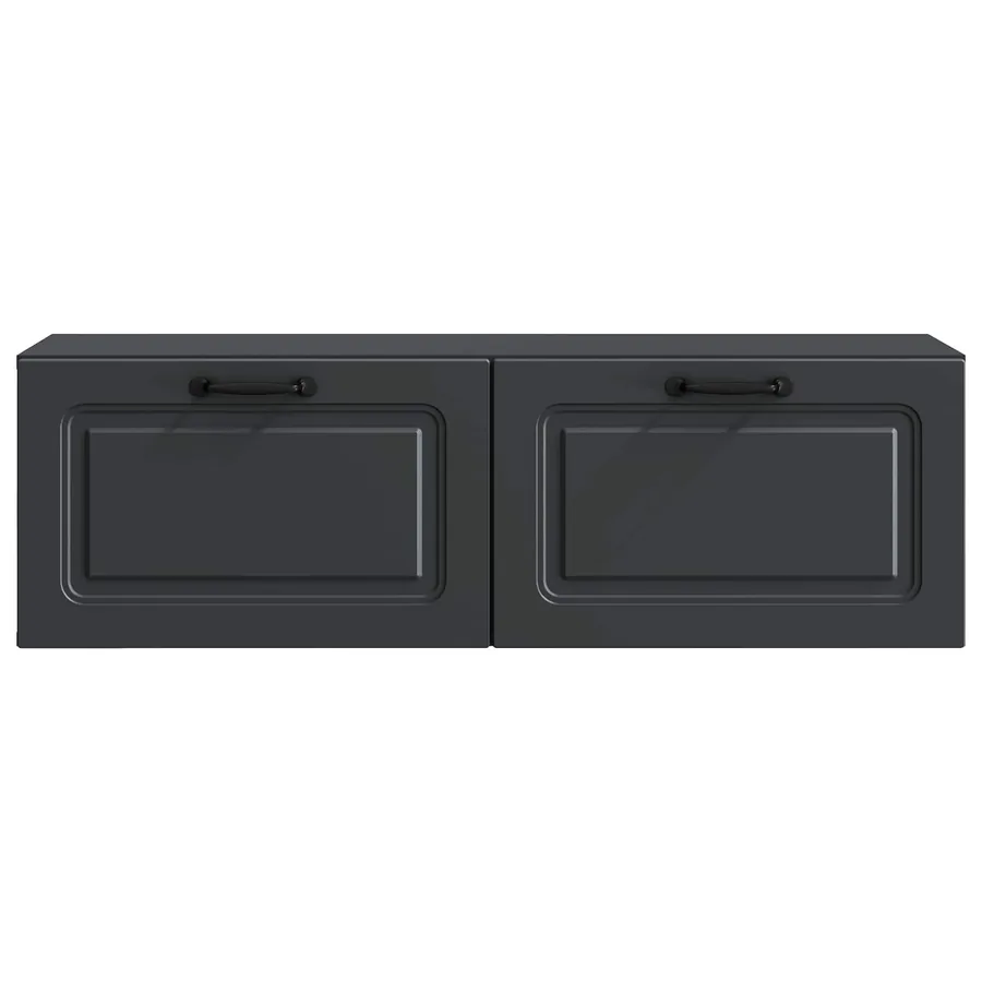 Meuble TV mural Noir 98 x 31 x 30 cm Bois d'ingénierie - 6