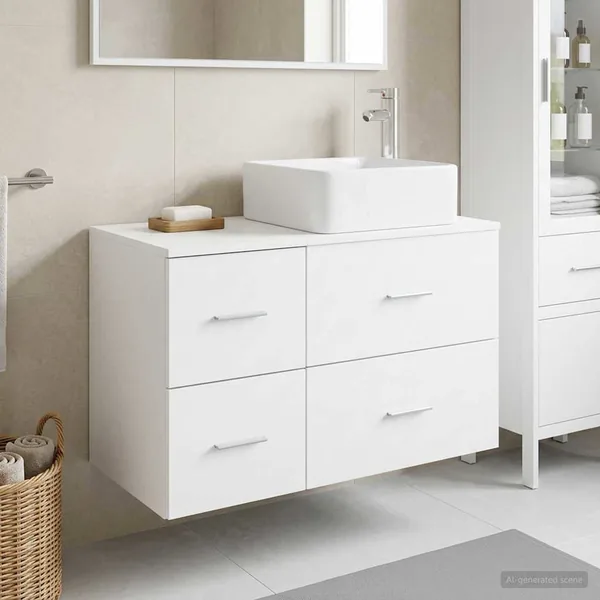Ensemble de mobilier de salle de bain 2 pcs Blanc