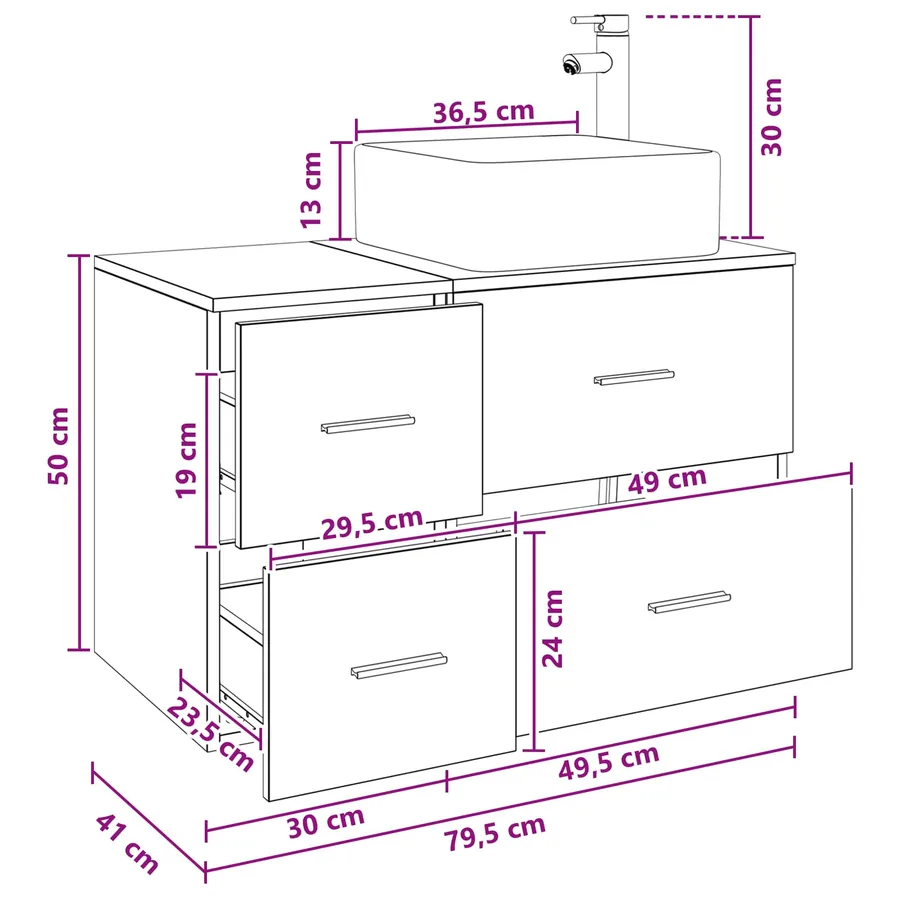 Ensemble de mobilier de salle de bain 2 pcs Blanc - 10