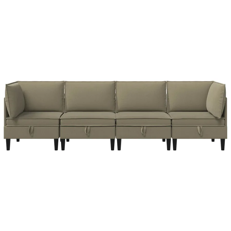 Ensemble de meubles pour le salon 4 pcs Kaki Tissu - 7
